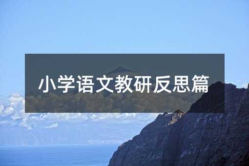 小学语文教研反思篇