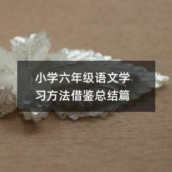 小学六年级语文学习方法借鉴总结篇