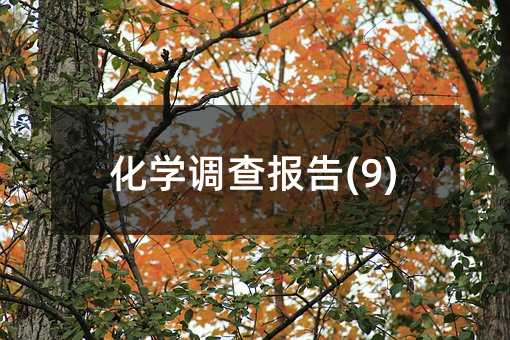 化学调查报告(9)